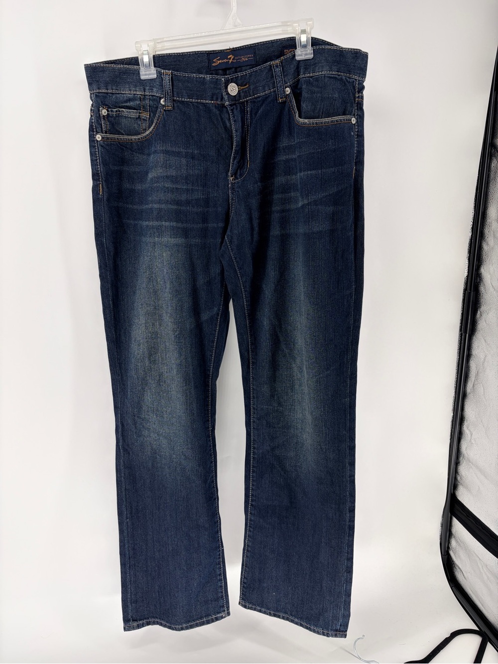 Men's Seven Jeans SM73 Straight 36x34 Dark Blue Straight-Leg Jeans